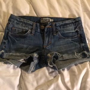 medium wash denim shorts